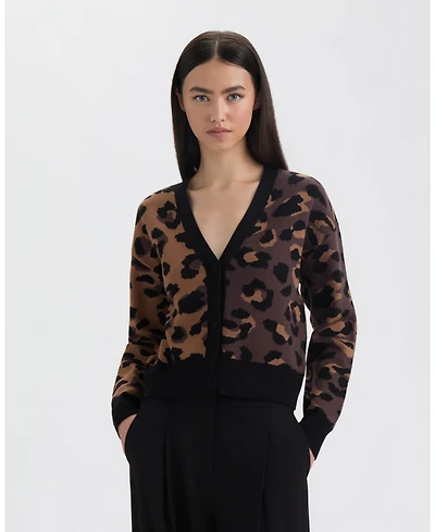 Nvlt Women's V-Neck Jacquard Cardigan