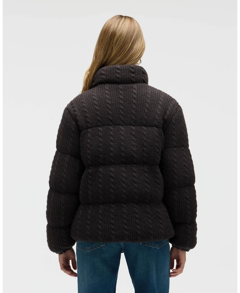 Nvlt Women's Sweater Knit Puffer Jacket