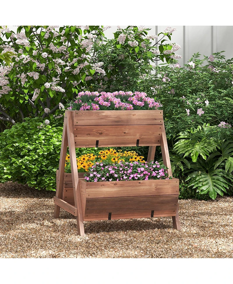 Gymax 21'' x 8'' x 8.5'' Vertical Raised Garden bed Planter Stand w/ 3 Planter Boxes