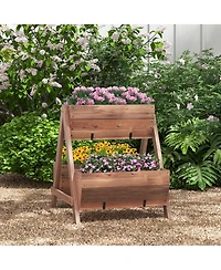 Gymax 21'' x 8'' x 8.5'' Vertical Raised Garden bed Planter Stand w/ 3 Planter Boxes
