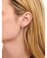 Devata Beveled Hoop Earrings in Sterling Silver
