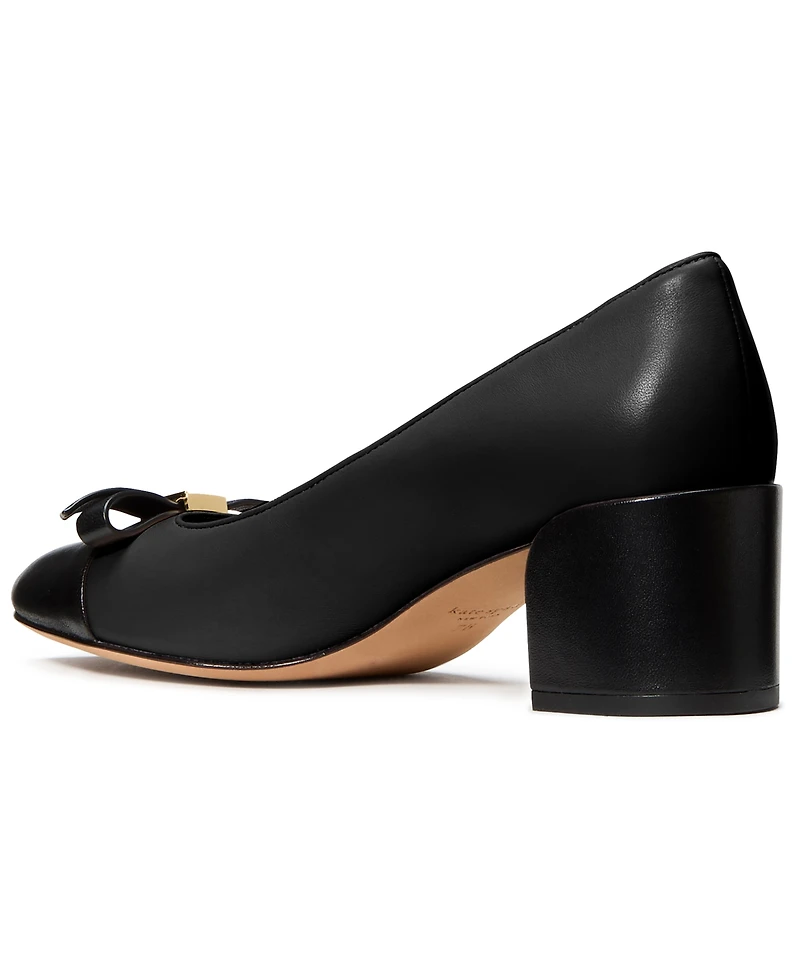 kate spade new york Women's Deco Bow Smooth Leather Ballet Pumps