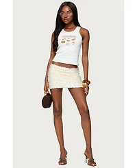Edikted Womens Evelina Sequin Mini Skort