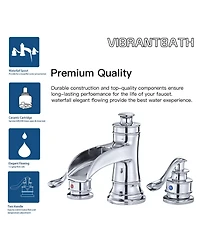 Greenspring 8 in. Waterfall Widespread 2-Handle Bathroom Faucet With Pop-up Drain Assembly in Spot Resist Polished Chrome