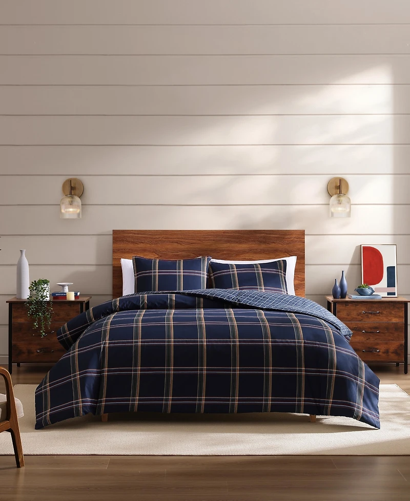 Tommy Hilfiger Beacon Plaid Cotton 3-Pc. Duvet Cover Set, King