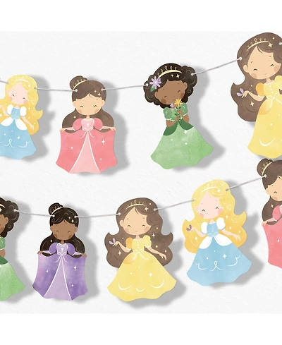 Big Dot of Happiness Princess Garland Banner, 30 Feet of Cord, 15 Double-Sided Princess
