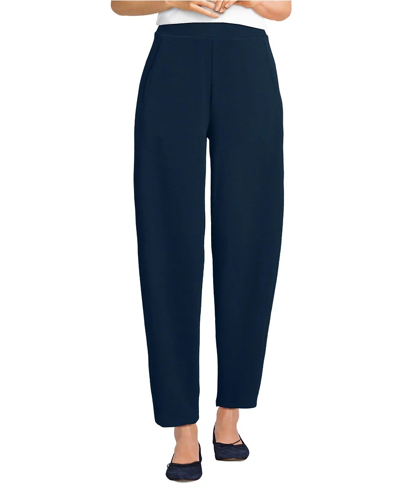 Lands' End Women's Sport Knit High Rise Barrel Ankle Pants