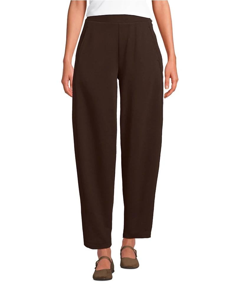 Lands' End Women's Sport Knit High Rise Barrel Ankle Pants