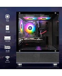 Ipason Gaming Pc Desktop - Intel Core i5 , Radeon Rx 590 8GB, 16GB Ram, 1TB Ssd, 600M WiFi, Bluetooth 5.0, Rgb Bt Sound Bar, Windows 10 Home