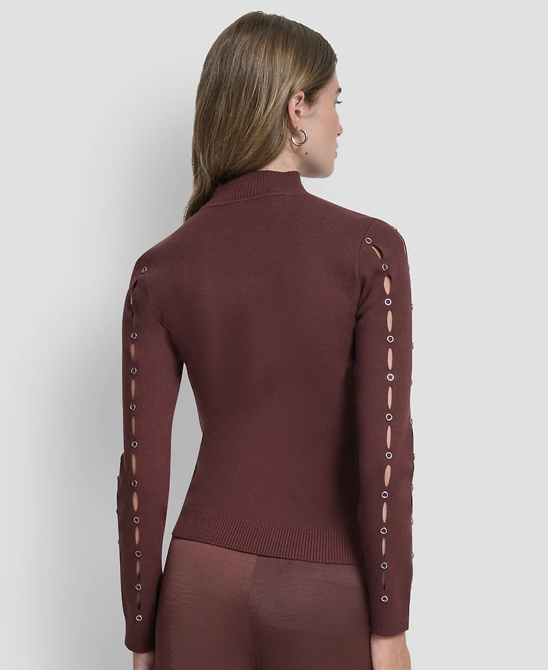 Dkny Women's Grommet Long Sleeves Sweater
