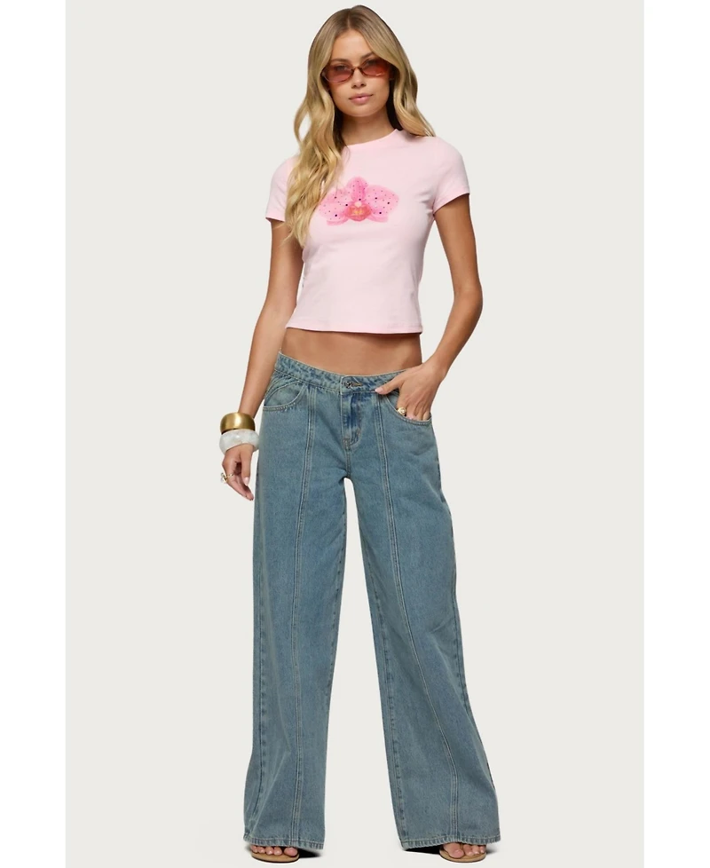 Edikted Womens Orchid Gemstone T Shirt