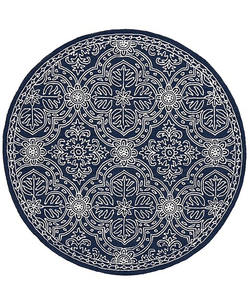 Lauren Ralph Lauren Etienne LRL6603N Navy and Ivory 5' X 5' Round Area Rug
