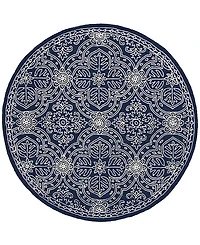 Lauren Ralph Lauren Etienne LRL6603N Navy and Ivory 5' X 5' Round Area Rug