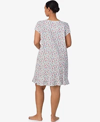 Lauren Ralph Plus Flutter Sleeve Short Sleepwear Gown