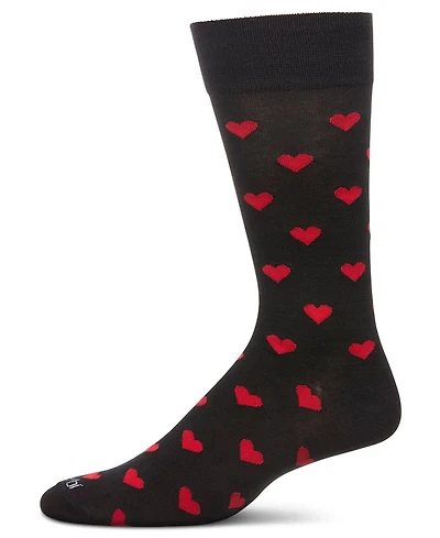 MeMoi Men's Hearts Crew Socks