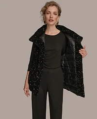 Donna Karan New York Women's Tie Waist Sequin Vest