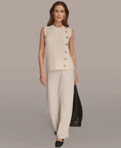 Donna Karan New York Womens Crewneck Sleeveless Sweater Pull On Sweater Pants
