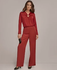 Donna Karan New York Women's V-Neck Embellished Top