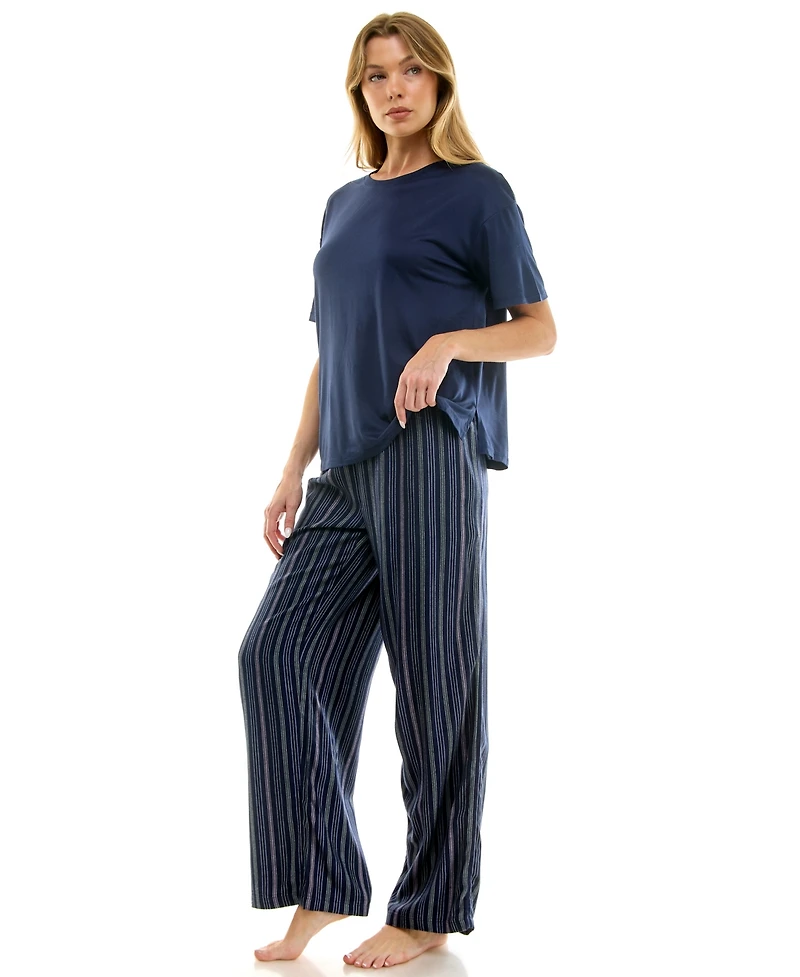 Roudelain Women's Open Leg Flannel Sleepwear Pants