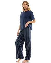 Roudelain Women's Open Leg Flannel Sleepwear Pants