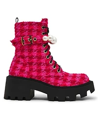 Betsey Johnson Women's Jonnie Embellished Combat Booties
