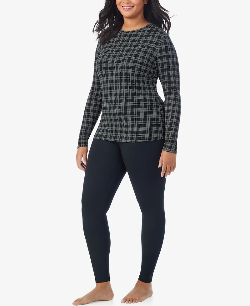 Cuddl Duds Plus Crewneck Long Sleeve Top