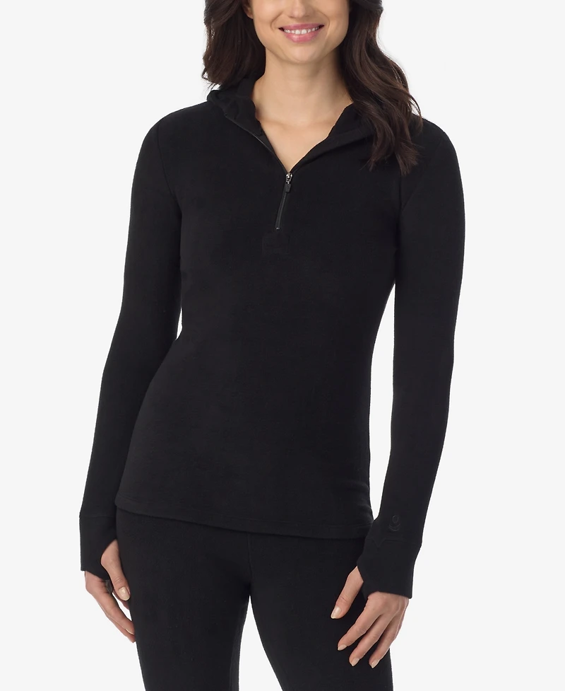 Cuddl Duds Petite Long Sleeve Half-Zip Hoodie