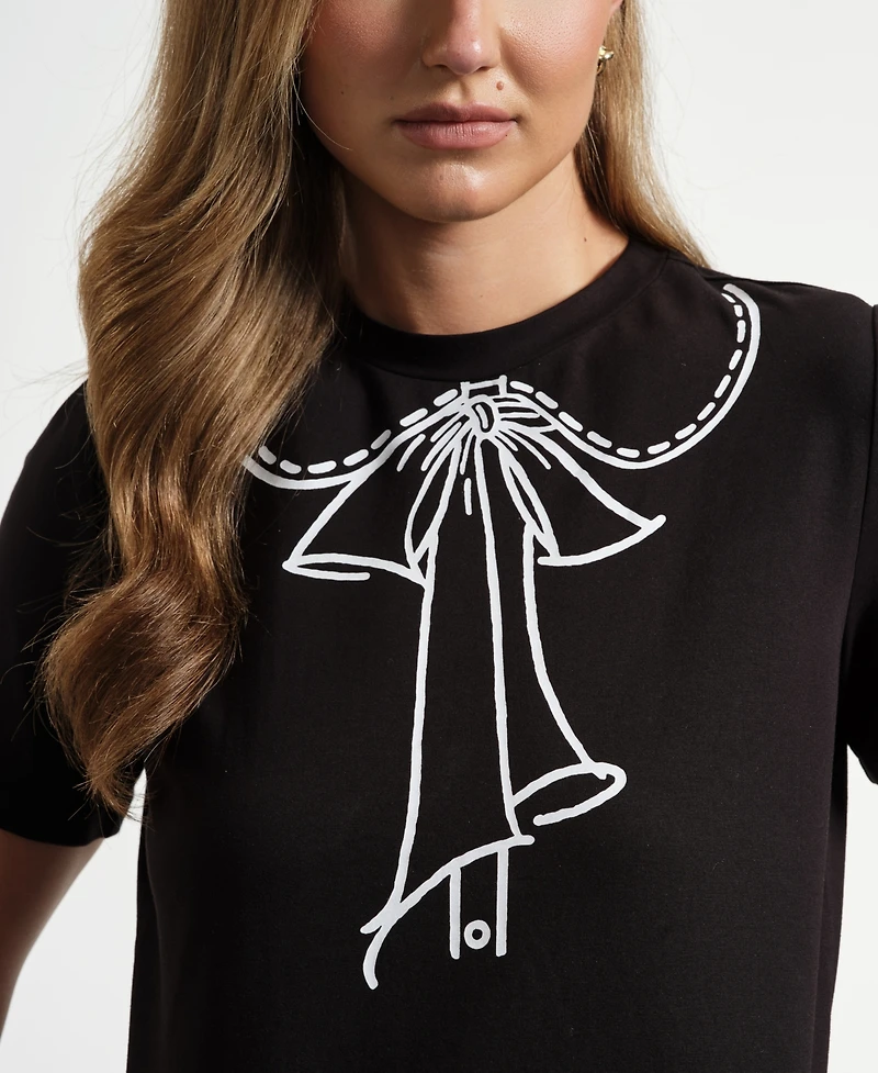 Isaac Mizrahi Women's Crewneck Graphic Top