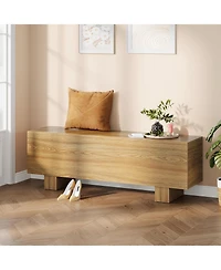 Tribesigns 47.2" Entryway Bench, Wooden Bedroom Bench End of Bed, Easy Assembly