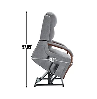 Maison Boucle Dual Motor Power Lift Recliner with Massage & Heat, Infinite Position Electric Chair with Solid Wood Arms-Maison Boucle