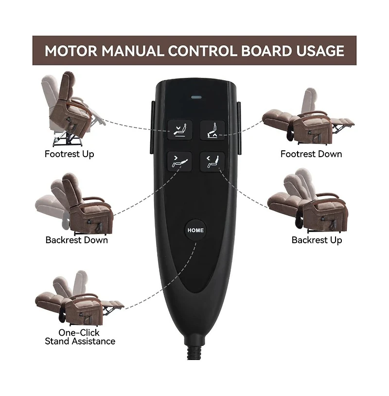 Maison Boucle Dual Motor Power Lift Recliner with Massage & Heat, Infinite Position Electric Chair Solid Wood Arms-Maison