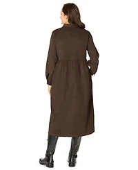Woman Within Women's Button Front Corduroy Dress