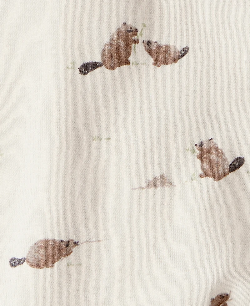 Little Planet by Carter's Baby Boys or Girls Organic Beaver Creek Print Sleep and Play Pajamas