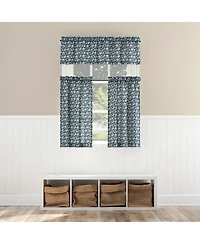 No. 918 Marist Floral Semi-Sheer Rod Pocket Kitchen Curtain Tier Pair