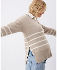 Ripe Maternity Lori Nursing Knit Sweater Latte and Chalk - Comfortable Wear