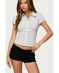 Edikted Women's Polka Dot Tailored Button Up Shirt