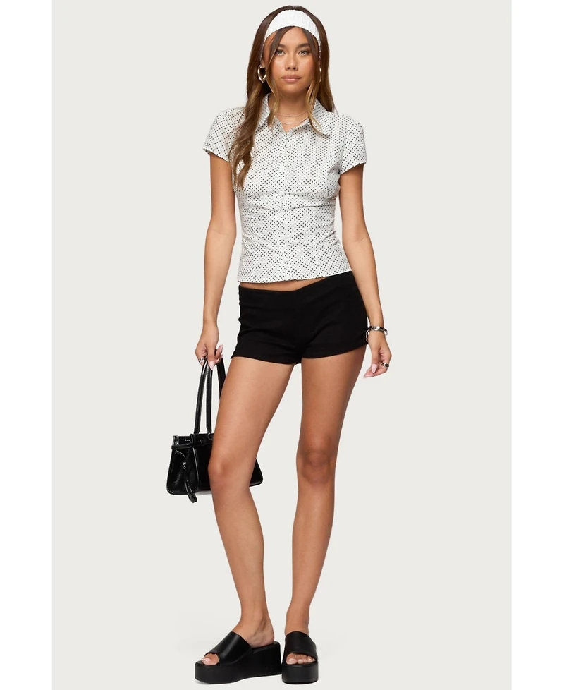 Edikted Women's Polka Dot Tailored Button Up Shirt