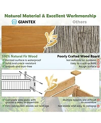 Gymax Patio Wooden Raised Garden Bed Rectangular Garden Planter w/ Drainage System