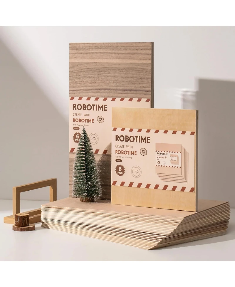 Robotime 3D Puzzles 3mm Walnut Plywood Crafting Wood Sheets Cutting Engraving Thin Walnut Boards for Wood Project, Multicolored, 11.81"19.69"