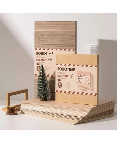 Robotime 3D Puzzles 3mm Walnut Plywood Crafting Wood Sheets Cutting Engraving Thin Walnut Boards for Wood Project, Multicolored, 11.81"19.69"