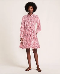 Lands' End Women's Poplin Button Front Dress with Godets