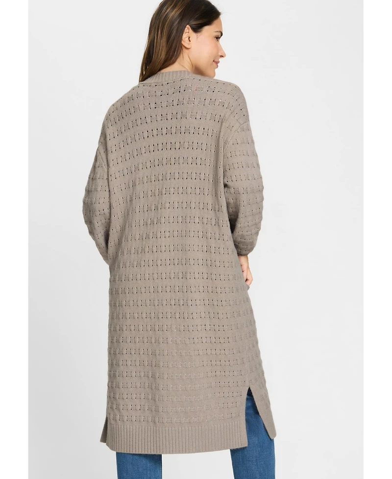 Olsen Stitch Interest Longline Cardigan