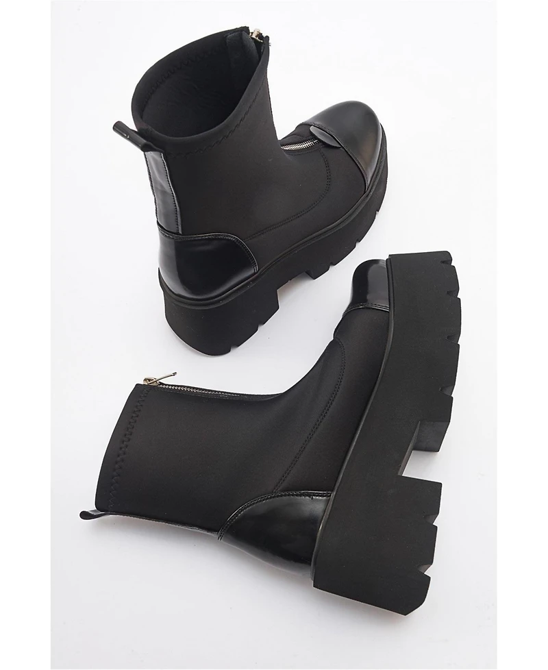 Prologue Shoes Bray Patent Chunky Boot (Women)