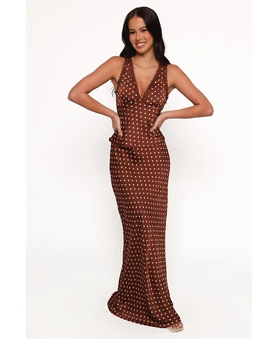 Petal and Pup Women's Velman Skirt - Brown Polka Dot