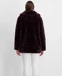Kensie Women's Oversized Double Breasted Faux Fur Coat