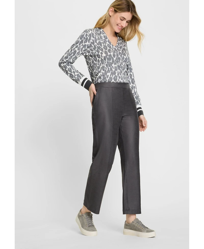 Olsen Mona Fit Straight Leg Coated Pull-On Pant