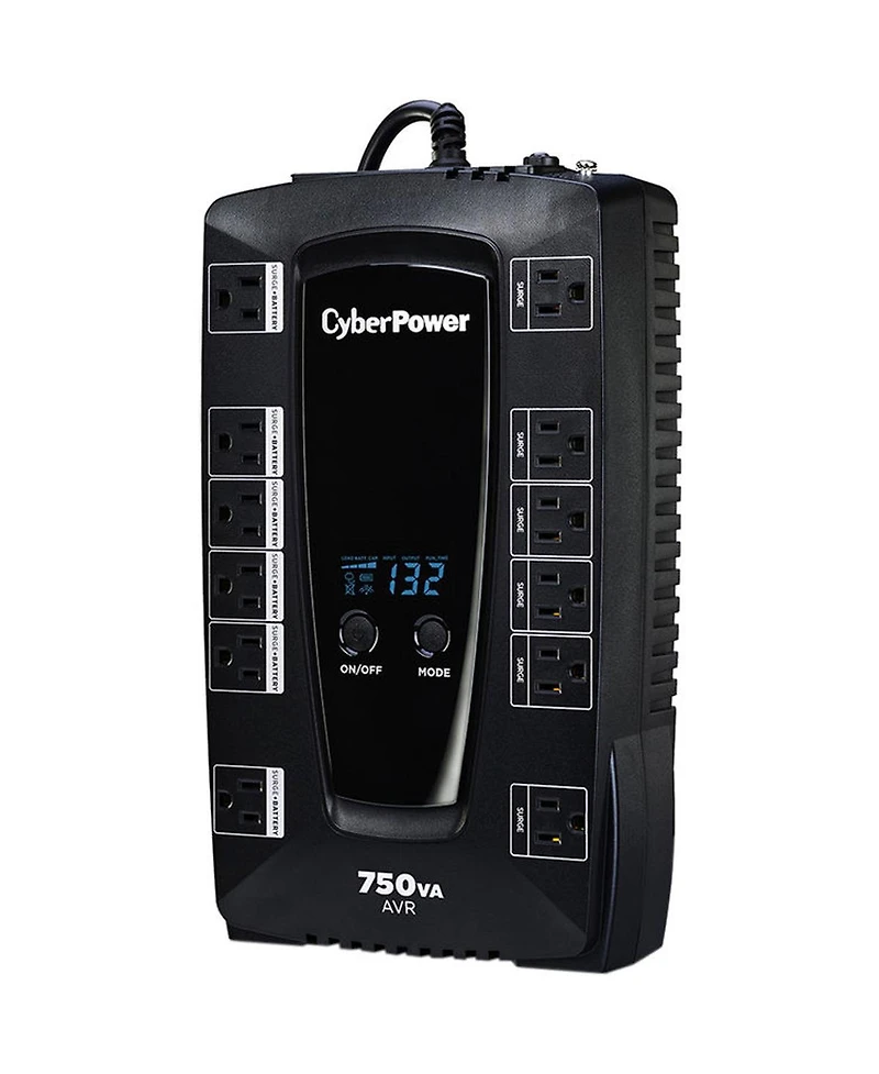 CyberPower Intelligent Lcd AVRG750LCD 12 Outlet 750VA 450W Surge Protection and Battery Backup Ups System
