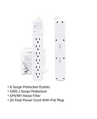 CyberPower B625 6-Outlet Surge Protector with 25' Cord, White
