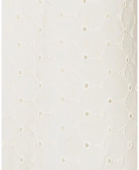 Hope & Henry Women's Organic Ruffle Neck Eyelet Top