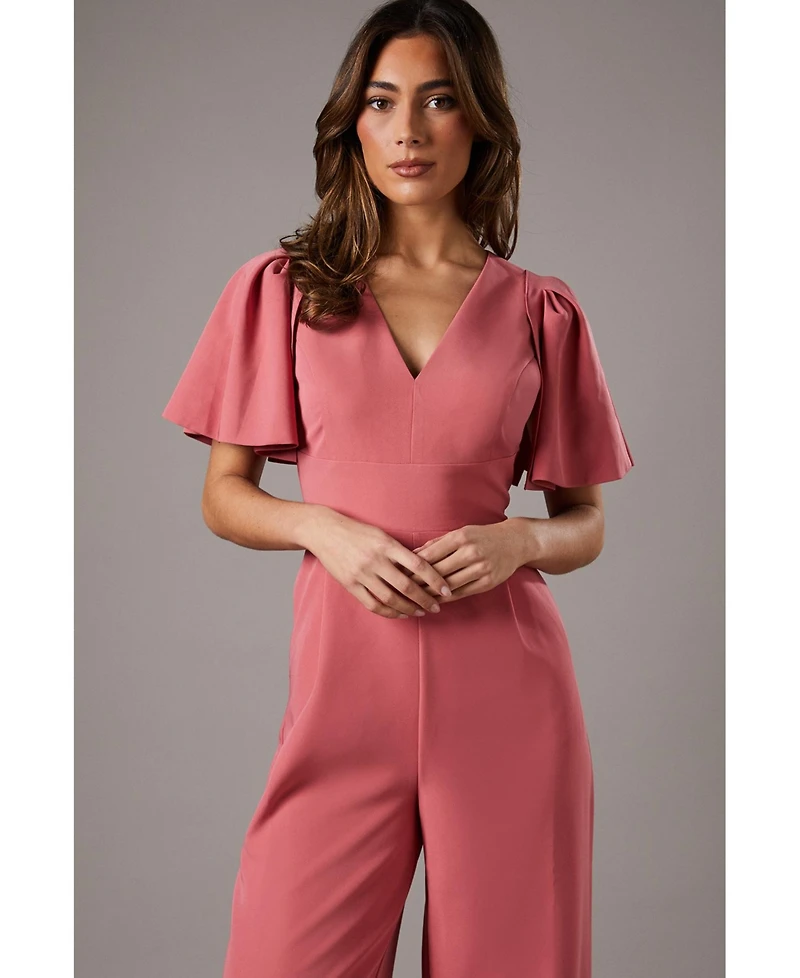 Coast Flutter Sleeve Plunge Jumpsuit